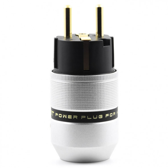 SonarQuest E25-G(B) Aluminum Alloy Gold Plated Series Audio Grade EU Schuko Power Plug Connector