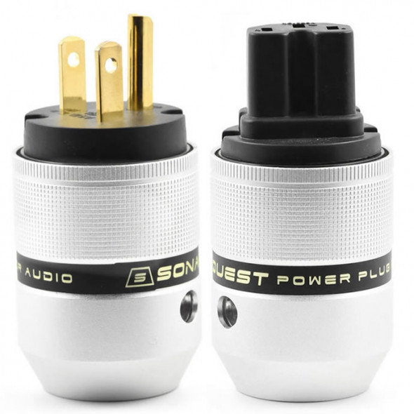 SonarQuest P25-G(B) & C25-G(B) Aluminum Alloy Gold Plated Audio Grade AC Power Plug Connector