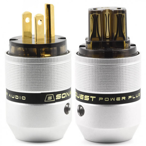 SonarQuest P25-G(D) & C25-G(D) Aluminum Alloy Gold Plated Audio Grade AC Power Plug Connector