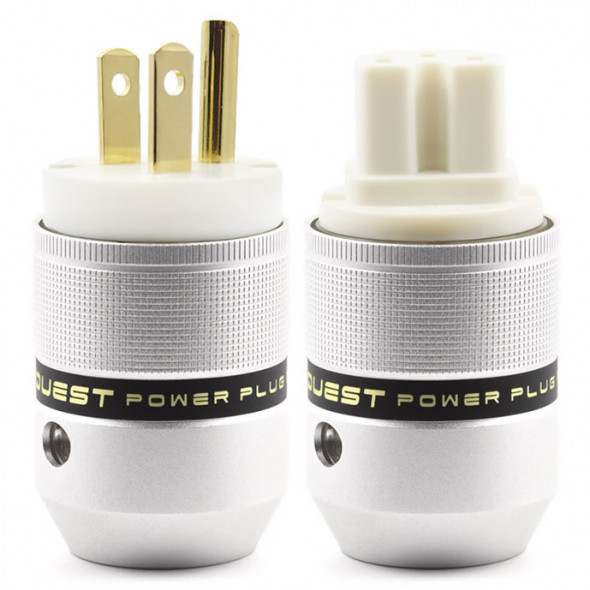 SonarQuest P25-G(W) & C25-G(W) Aluminum Alloy Gold Plated Audio Grade AC Power Plug Connector