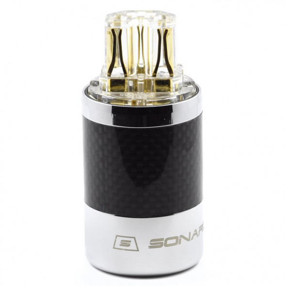 SonarQuest SQ-C39(G)T Carbon Fiber Edition Gold Plated Series High End IEC AC Power Plug Connector