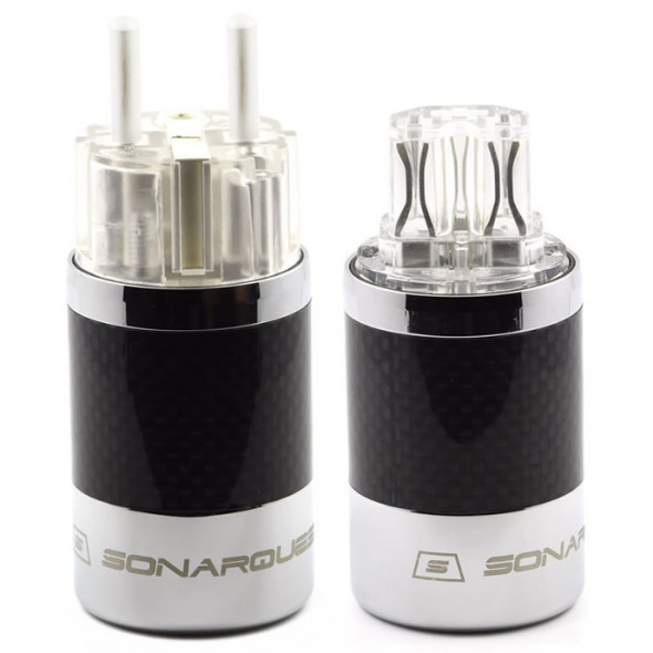 SonarQuest SQ-E39(Ag)T & SQ-C39(Ag)T Carbon Fiber Edition CRYO AG Silver Plated Series Hi-End EU Schuko Power Plug Connector