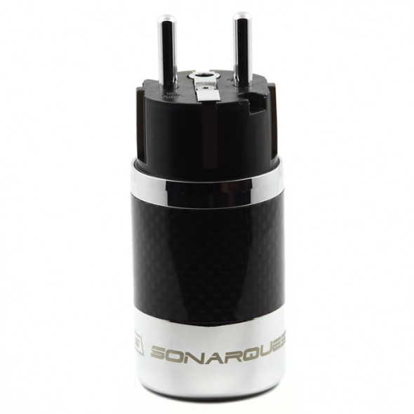 SonarQuest SQ-E39(R)D Carbon Fiber Edition Rhodium Plated Series High End EU Schuko Power Plug Connector