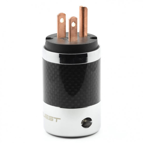 SonarQuest SQ-P39(C)B Carbon Fiber Edition Red Copper Series High End AC Power Plug Connector
