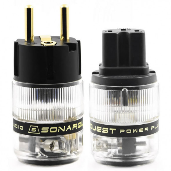 SonarQuest ST-GE(B) & ST-GC(B) Gold Plated Series Audio Grade EU Schuko Power Plug Connector