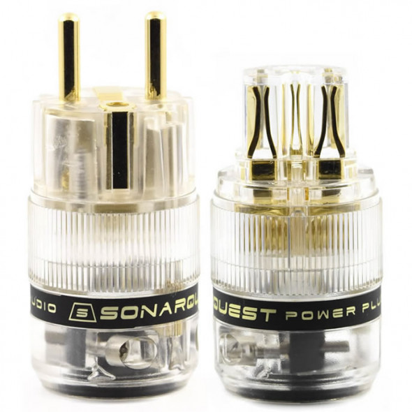 SonarQuest ST-GE(T) & ST-GC(T) Gold Plated Series Audio Grade EU Schuko Power Plug Connector