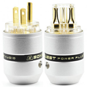 SonarQuest P25-G(T) & C25-G(T) Aluminum Alloy Gold Plated Audio Grade AC Power Plug Connector