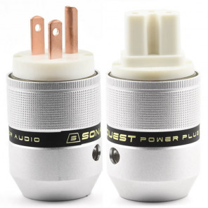 SonarQuest P25-R(W) & C25-C(W) Aluminum Alloy Red Copper Series Audio Grade AC Power Plug Connector