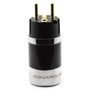 SonarQuest SQ-E39(G)B Carbon Fiber Edition Gold Plated Series High End EU Schuko Power Plug Connector