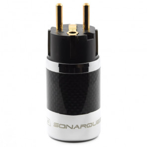 SonarQuest SQ-E39(G)D Carbon Fiber Edition Gold Plated Series High End EU Schuko Power Plug Connector