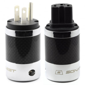 SonarQuest SQ-P39(AG)B & SQ-C39(Ag)B Carbon Fiber Edition CRYO AG Silver Plated Series Hi-End AC Power Plug Connector