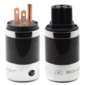 SonarQuest SQ-P39(C)B & SQ-C39(C)B Carbon Fiber Edition Red Copper Series High End AC Power Plug Connector