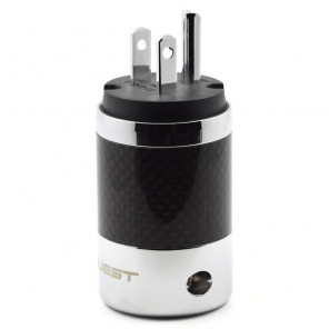 SonarQuest SQ-P39(R)B Carbon Fiber Edition Rhodium Plated Series High End AC Power Plug Connector